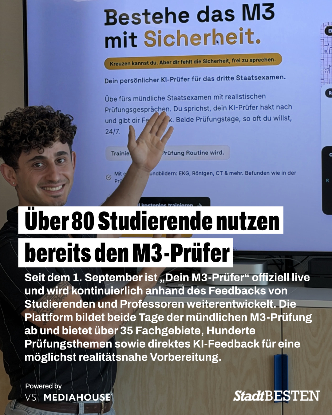 das Stadtbesten Freiburg: Anzeige ueber Dein M3 Pruefer, ueber 80 Studierende